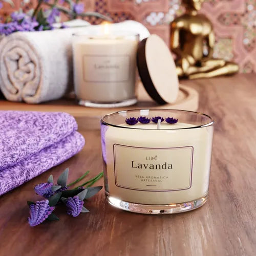 Vela Aromática Perfumada Lavanda - 120g - Branco Luri - Lavanda